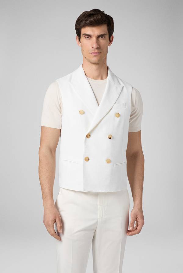 Pull Pal Zileri Gilet doppiopetto bianco con macro bottoni In Saldo
