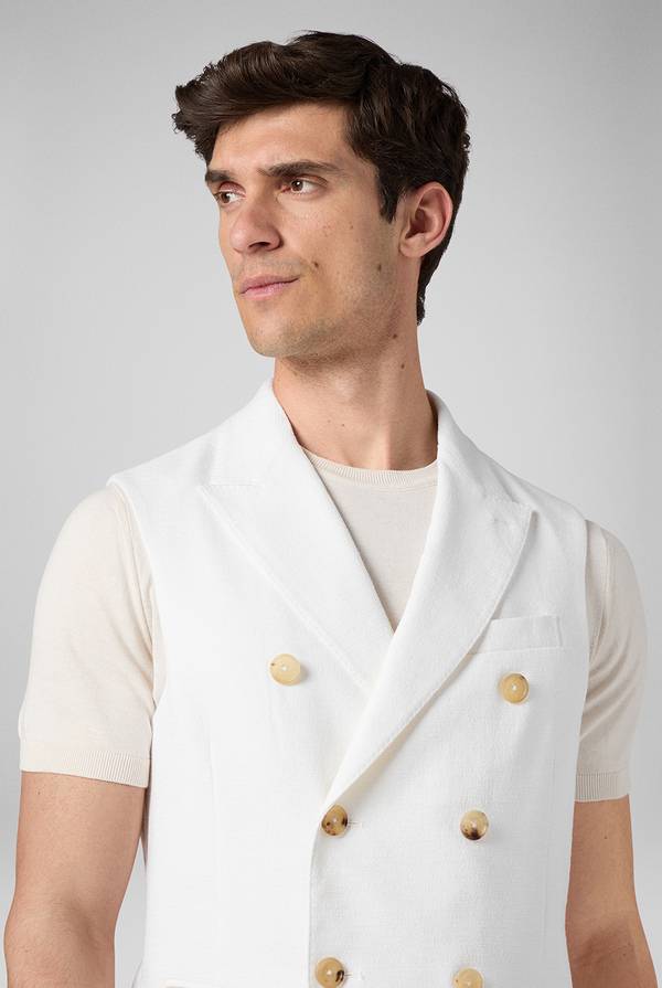 Pull Pal Zileri Gilet doppiopetto bianco con macro bottoni In Saldo