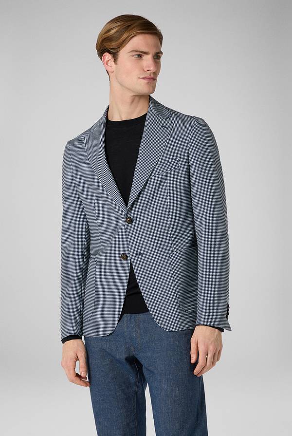 Pull Pal Zileri Giacca Effortless in jersey con motivo pied de poule Nuova