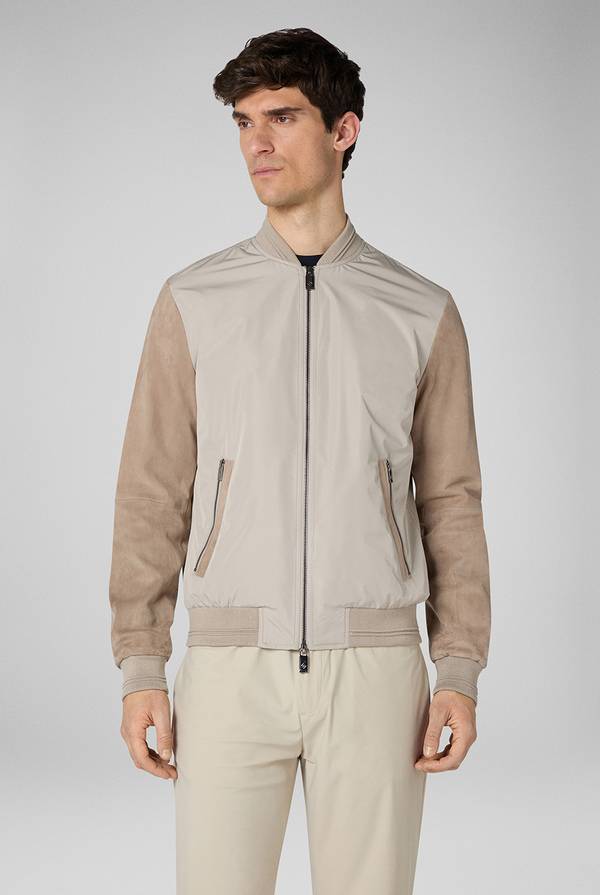 Pull Pal Zileri Bomber beige in nylon e suede 2025