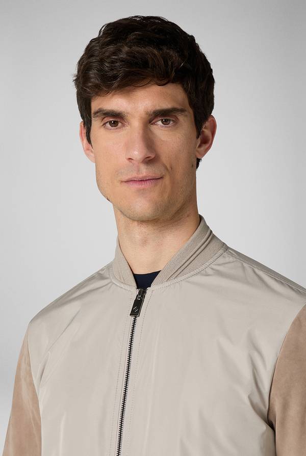 Pull Pal Zileri Bomber beige in nylon e suede 2025