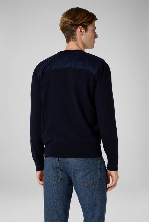 Pull Pal Zileri Girocollo in lana con dettagli in nylon Nuovo