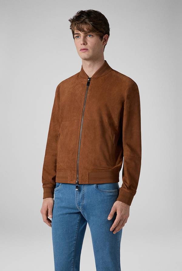 Pull Pal Zileri Bomber in suede marrone Qualità Garantita