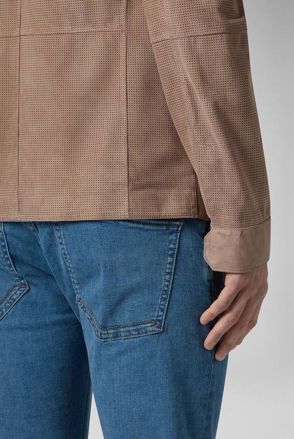 Pull Pal Zileri Overshirt in suede e nappa micro perforata Fino Al -60%