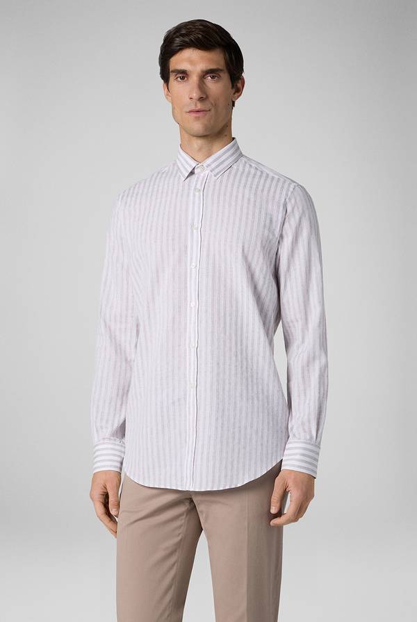 Pull Pal Zileri Camicia a macro righe bianche e azzurre Vendita Economica