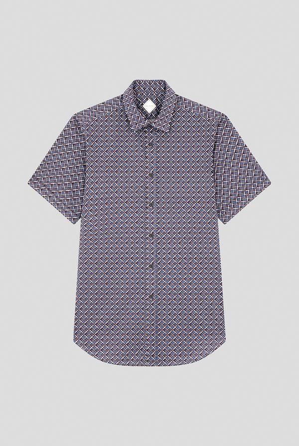 Pull Pal Zileri Camicia bowling stampata nei toni dell'azzurro, bianco e bordeaux