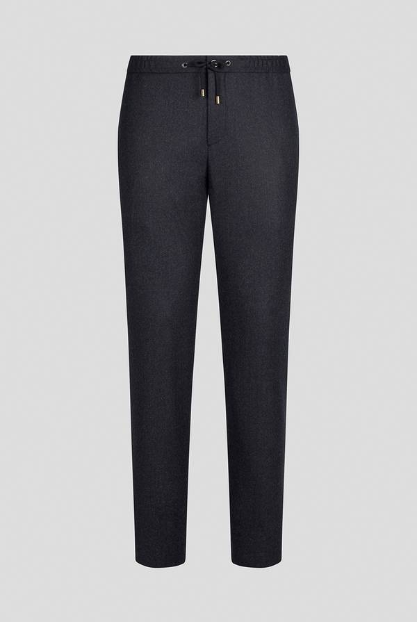 Pull Pal Zileri Pantaloni in pura lana grigio antracite con coulisse regolabile Soddisfazione Garantita