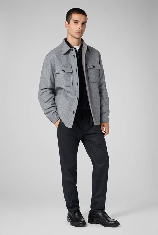 Pull Pal Zileri Pantaloni in pura lana grigio antracite con coulisse regolabile Soddisfazione Garantita