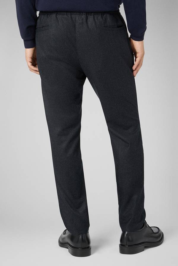 Pull Pal Zileri Pantaloni in pura lana grigio antracite con coulisse regolabile Soddisfazione Garantita
