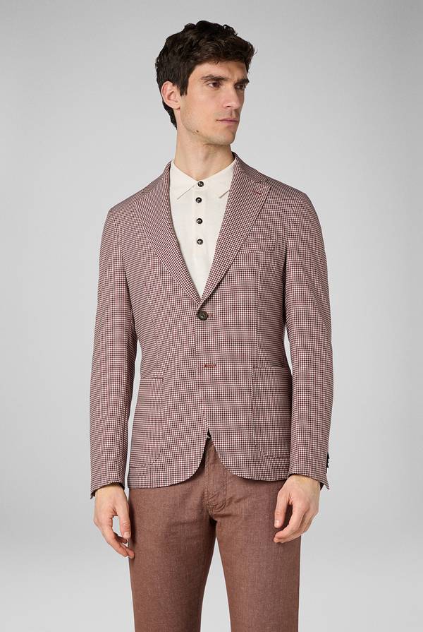 Pull Pal Zileri Giacca Effortless in jersey con motivo pied de poule Shopping Online