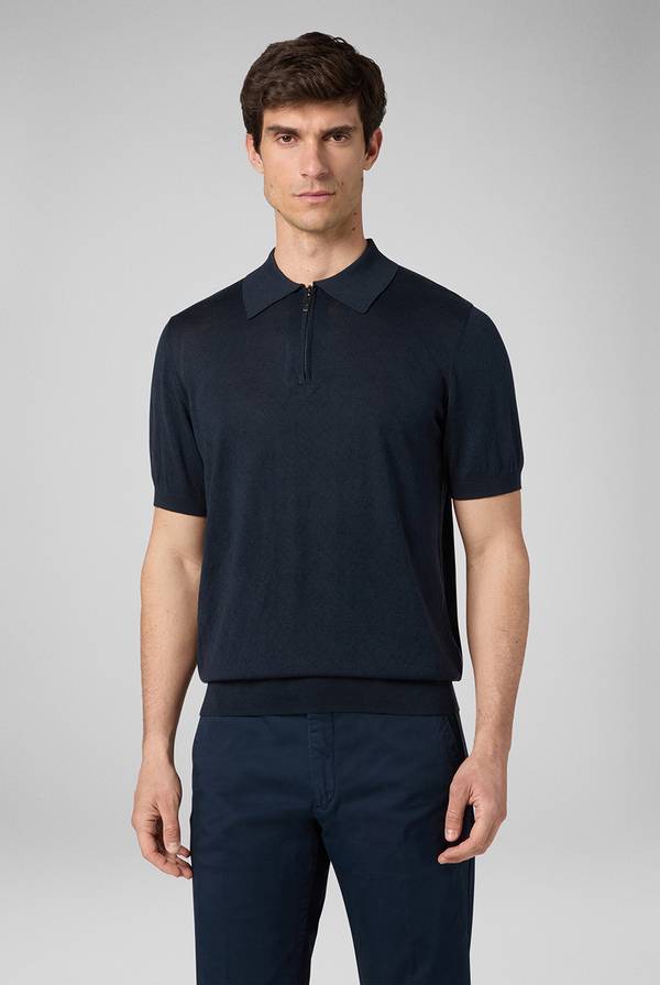 Pull Pal Zileri Polo jacquard con monogramma pz Vendita