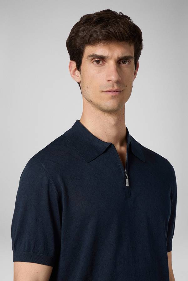 Pull Pal Zileri Polo jacquard con monogramma pz Vendita
