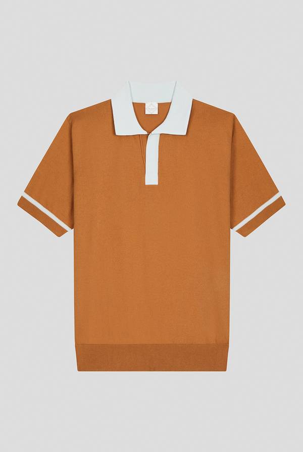 Pull Pal Zileri Polo in maglia con dettagli a contrasto