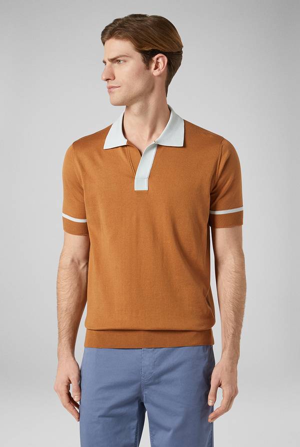 Pull Pal Zileri Polo in maglia con dettagli a contrasto Promozione