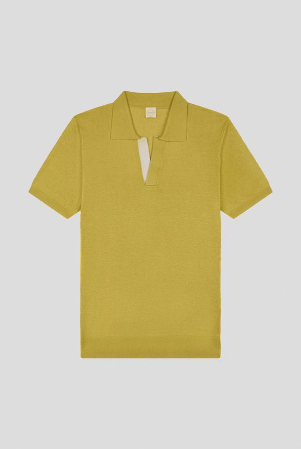 Pull Pal Zileri Polo in maglia di lino e seta color senape