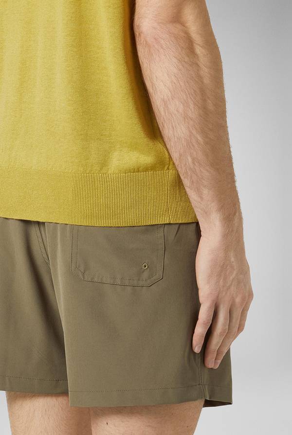 Pull Pal Zileri Polo in maglia di lino e seta color senape Sottocosto