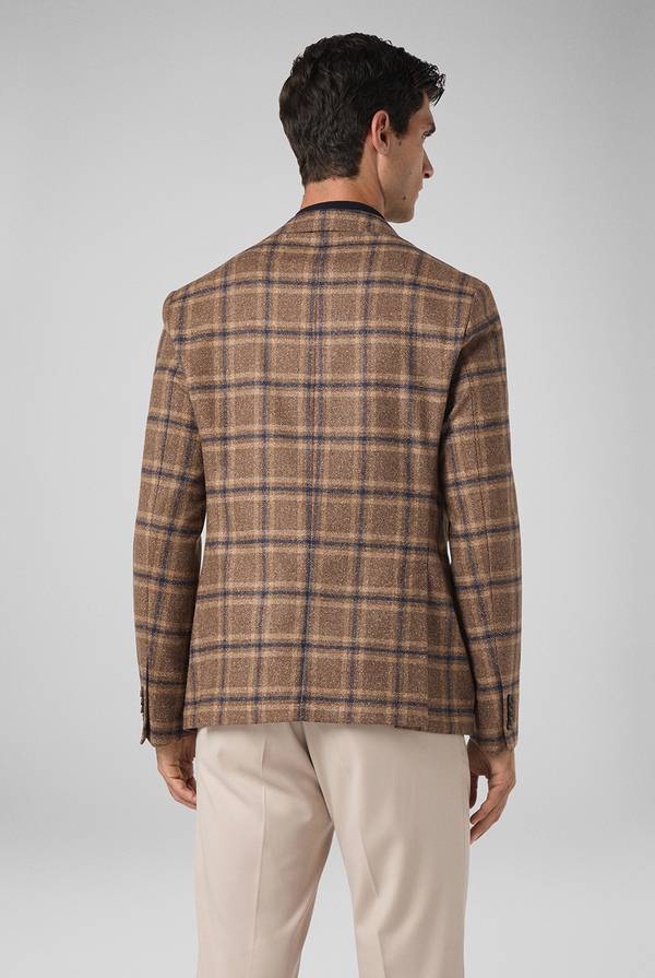 Pull Pal Zileri Giacca beige con motivo macro check blu navy I Più Venduti