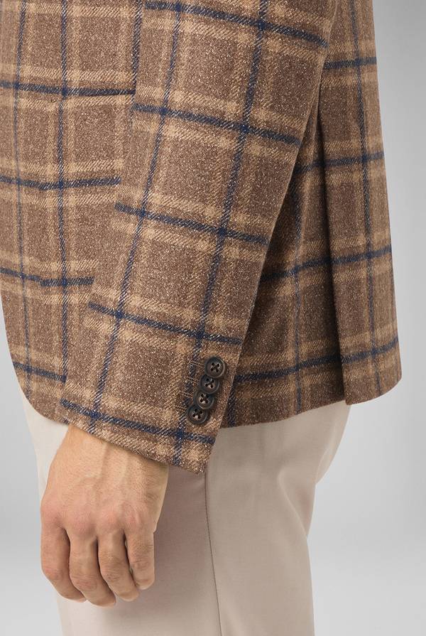 Pull Pal Zileri Giacca beige con motivo macro check blu navy I Più Venduti
