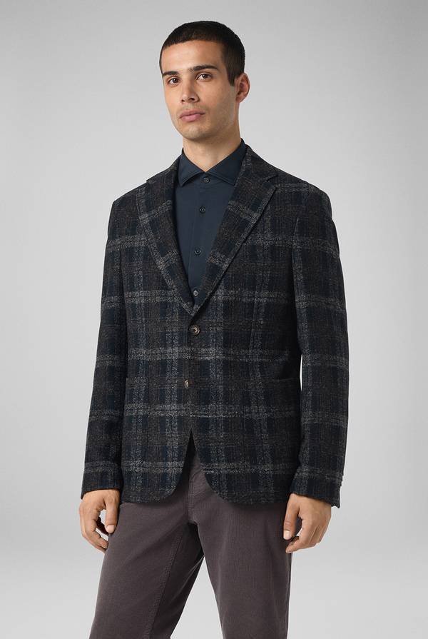 Pull Pal Zileri Giacca blu navy con motivo macro check Vendite Flash
