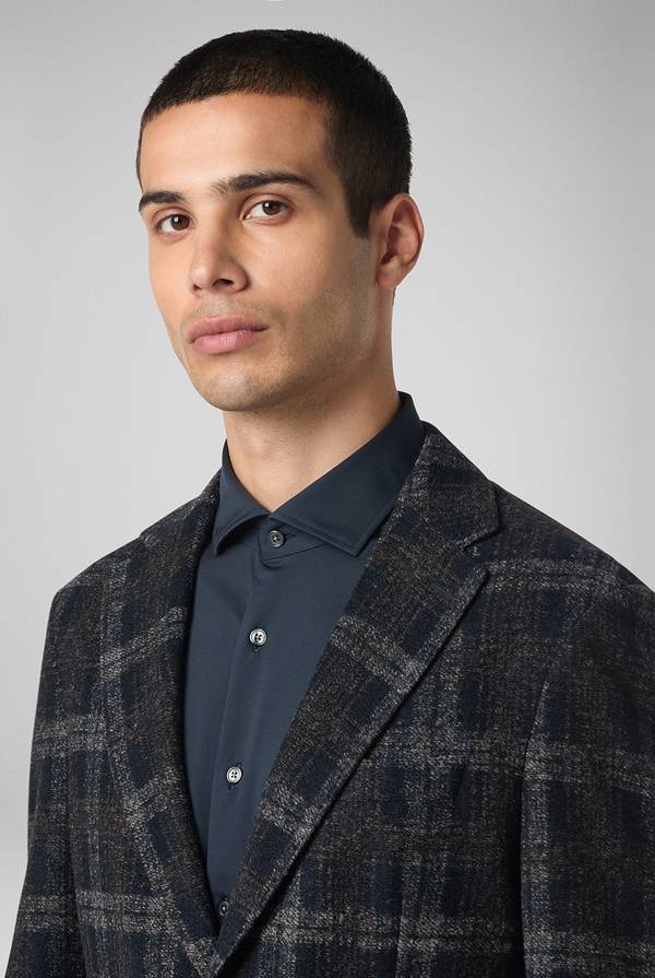Pull Pal Zileri Giacca blu navy con motivo macro check Vendite Flash