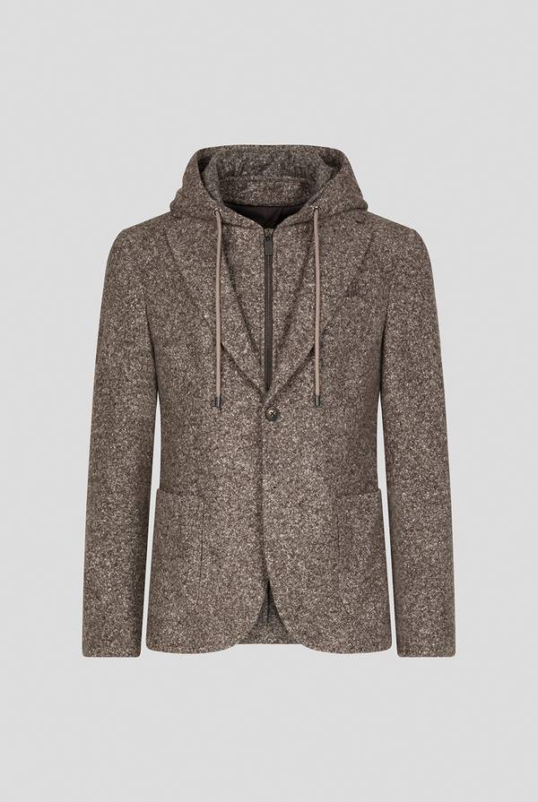 Pull Pal Zileri Giacca in lana tecnica con pettorina e cappuccio removibili