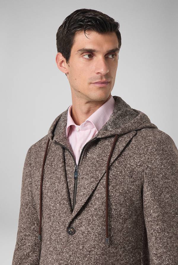 Pull Pal Zileri Giacca in lana tecnica con pettorina e cappuccio removibili Moda