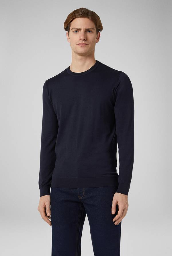 Pull Pal Zileri Girocollo in maglia con dettagli verde laguna Negozi Online