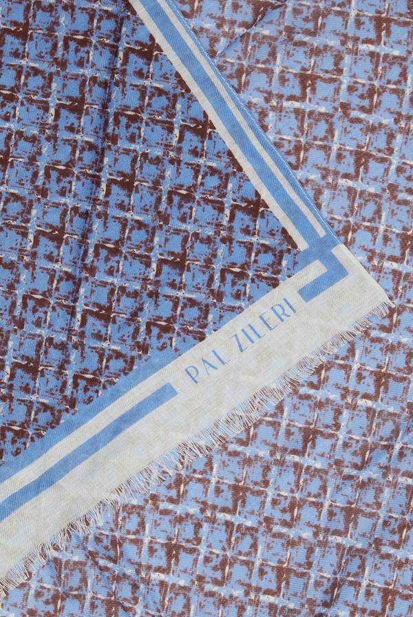 Pull Pal Zileri Sciarpa in modal e lana con fantasia geometrica Nuovo