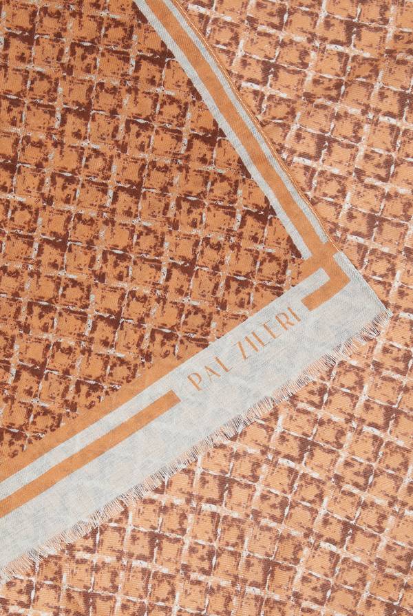 Pull Pal Zileri Sciarpa in modal e lana con fantasia geometrica Grandi sconti
