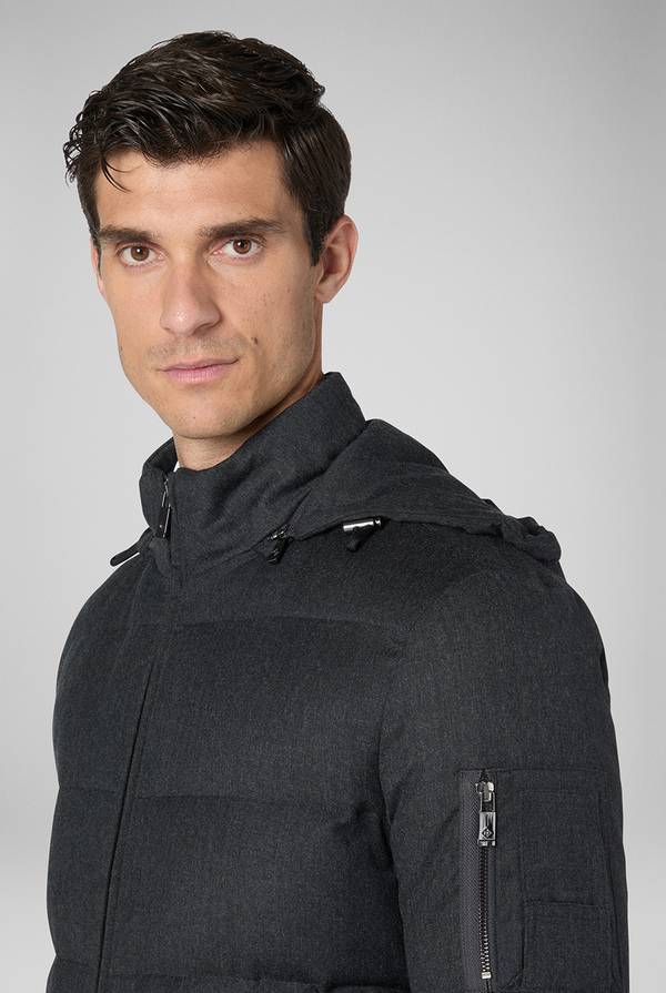 Pull Pal Zileri Bomber in pura lana con cappuccio removibile Saldi Di Fabbrica