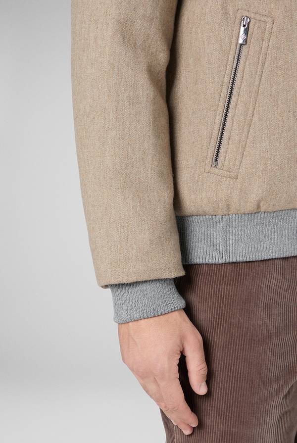 Pull Pal Zileri Bomber in lana tecnica con finiture in maglia a contrasto In Saldo