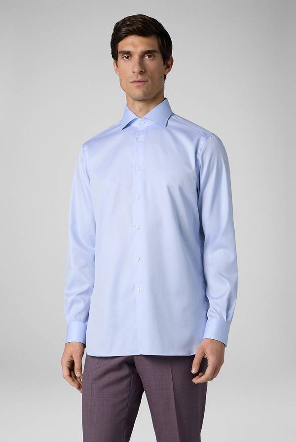Pull Pal Zileri Camicia in cotone con trattamento anti-piega azzurra Convenienza