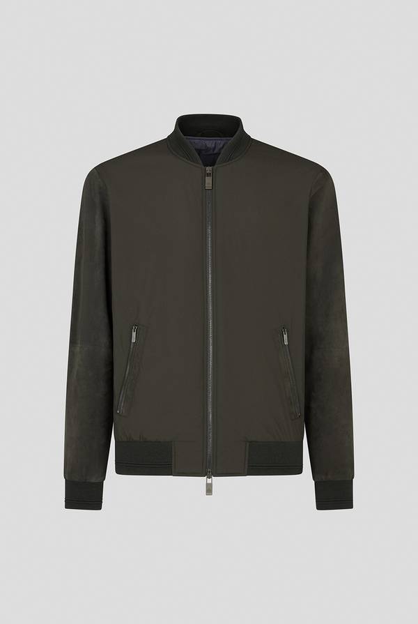 Pull Pal Zileri Varsity jacket in nylon con maniche in suede Offerta natalizia