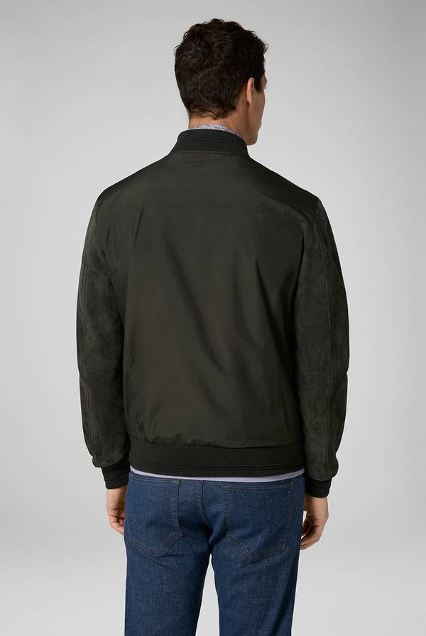 Pull Pal Zileri Varsity jacket in nylon con maniche in suede Offerta natalizia