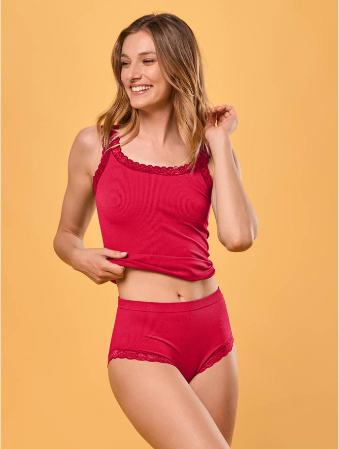 Luigi di Focenza SLIP DONNA MIDI PIZZO ROSSO 2025