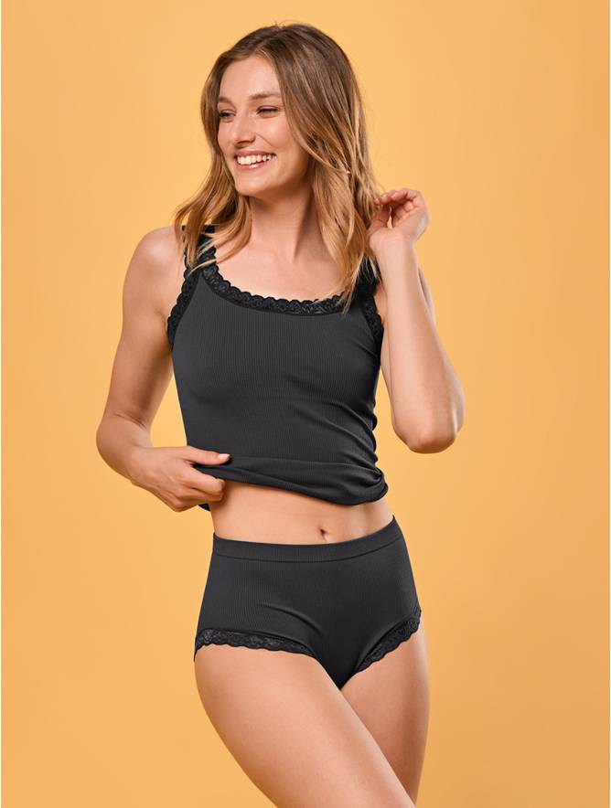 Luigi di Focenza SLIP DONNA MIDI PIZZO NERO Promozione