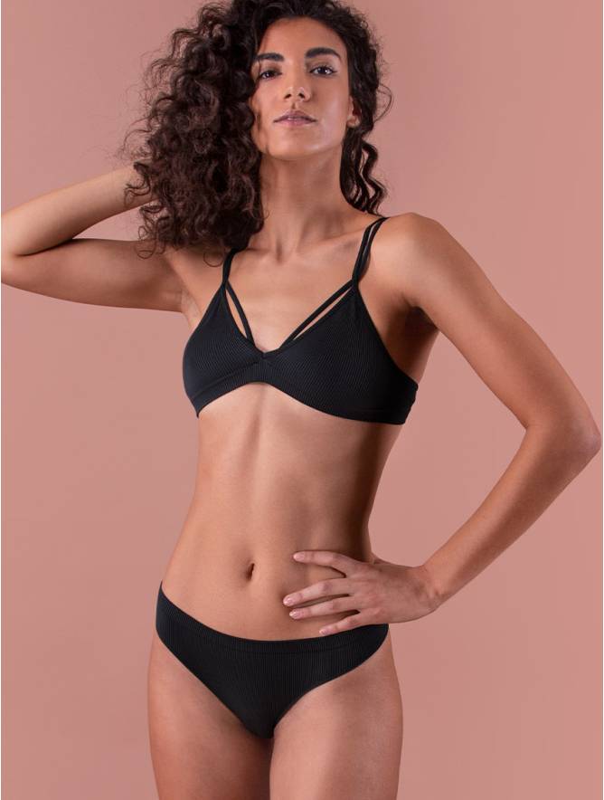 Luigi di Focenza BRASILIANA DONNA COSTINA RIB NERO Sottocosto