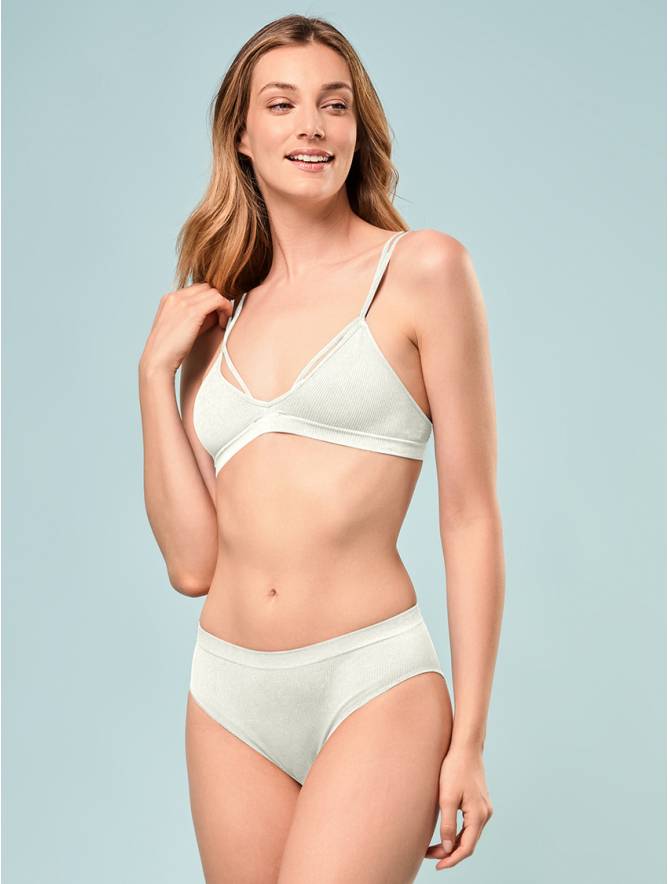 Luigi di Focenza SLIP DONNA V. ALTA COSTINA RIB IVORY Italy