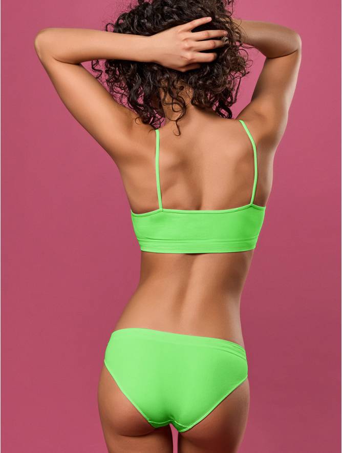 Luigi di Focenza SLIP DONNA VITA ALTA VERDE FLUO' Qualità