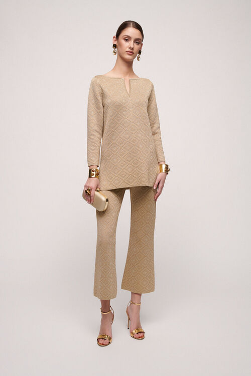 Luisa Spagnoli Zelinda - Pantalone in lurex Vendita Calda
