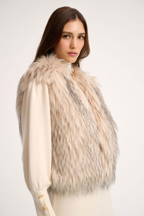 Luisa Spagnoli Smorfia - Gilet in faux fur Promozione Limitata