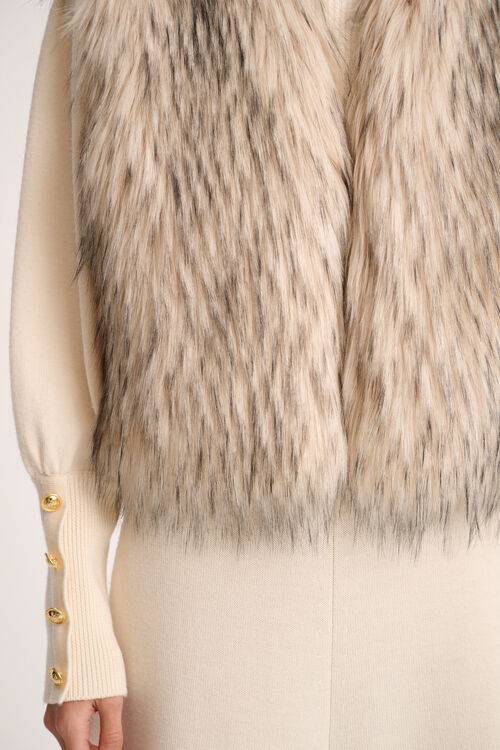 Luisa Spagnoli Smorfia - Gilet in faux fur Promozione Limitata