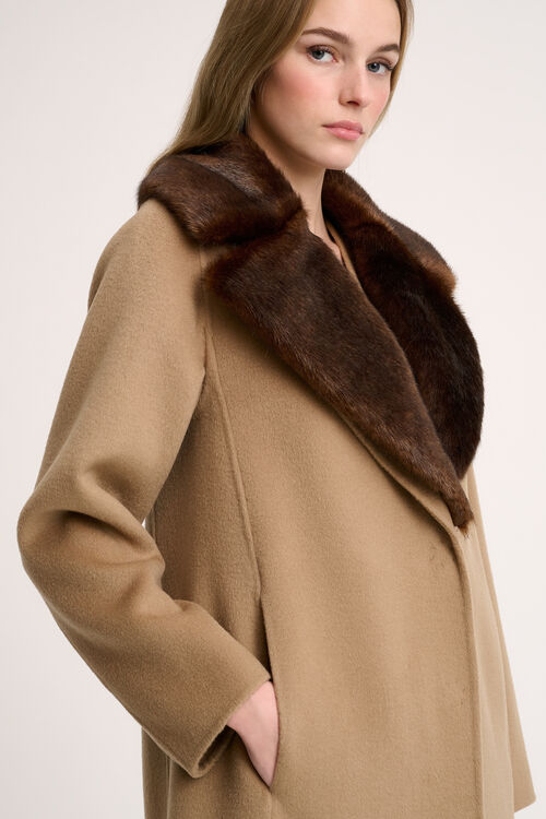 Luisa Spagnoli Sussulto - Cappotto con revers faux fur Convenienza