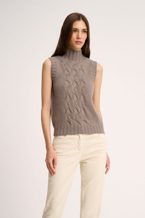 Luisa Spagnoli Chiusura - Gilet a collo alto Sconto