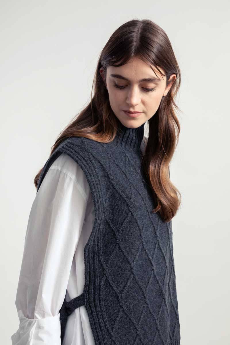 Rifò DELIA Gilet Collo Alto Lana Rigenerata Saldi