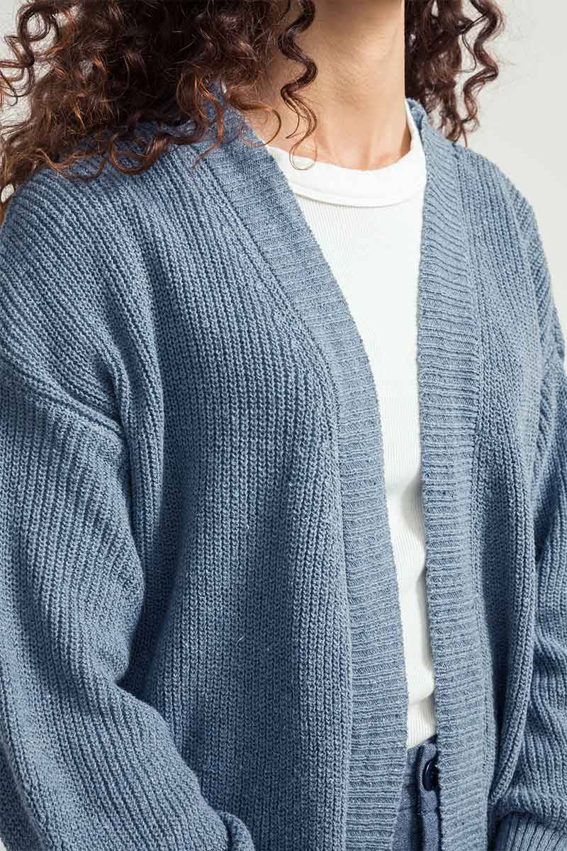 Rifò CARA Cardigan Donna Cotone Jeans Rigenerato Nuova