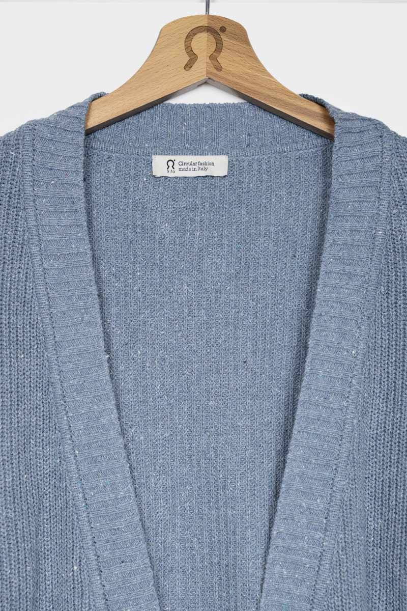 Rifò CARA Cardigan Donna Cotone Jeans Rigenerato Nuova