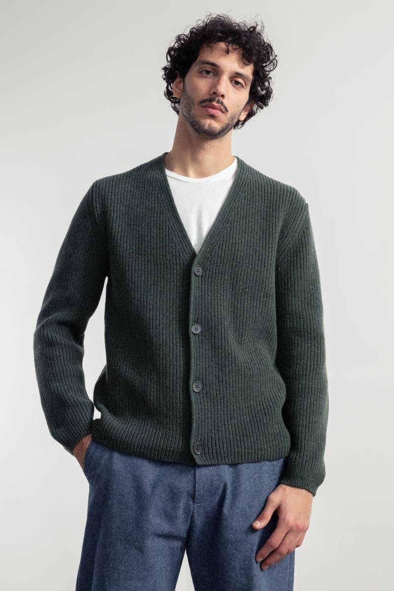 Rifò CLETO Cardigan Unisex Lana Rigenerata Esporta salva