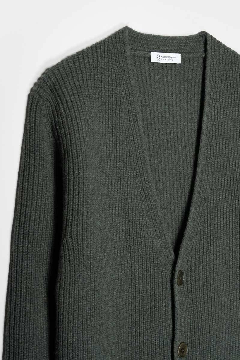 Rifò CLETO Cardigan Unisex Lana Rigenerata Esporta salva