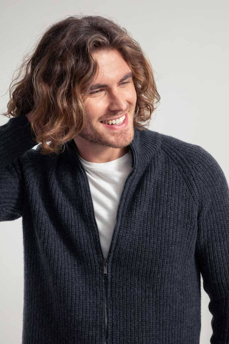 Rifò IPPOLITO Cardigan Uomo Cashmere Rigenerato Qualità Garantita